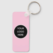 QR Code Zakelijke Logo Professionele Roze Girly Sleutelhanger (Achterkant)
