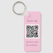 QR Code Zakelijke Logo Professionele Roze Girly Sleutelhanger (Voorkant)