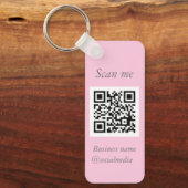 QR Code Zakelijke Logo Professionele Roze Girly Sleutelhanger (Voorkant)