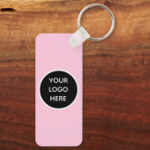 QR Code Zakelijke Logo Professionele Roze Girly Sleutelhanger (Achterkant)