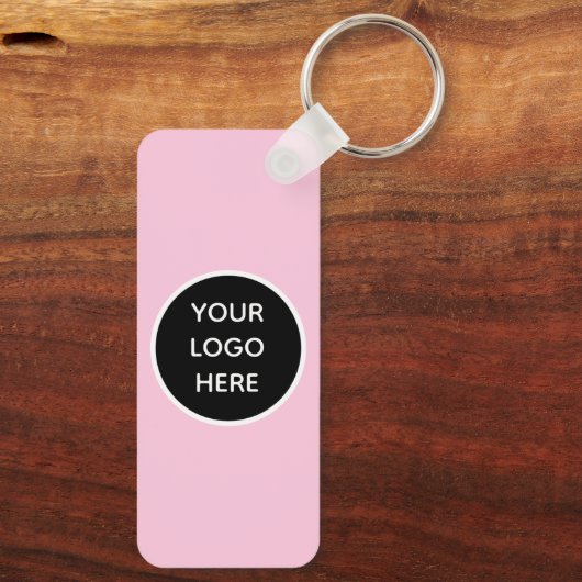 QR Code Zakelijke Logo Professionele Roze Girly Sleutelhanger (Achterkant)