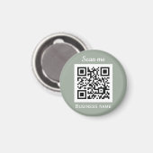 QR Code Zakelijke Logo Professionele Salie Groen Magneet (Voorkant / Achterkant)