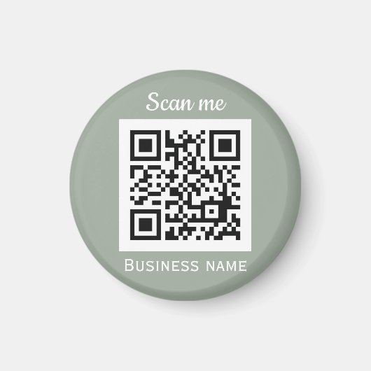 QR Code Zakelijke Logo Professionele Salie Groen Magneet (Voorkant)