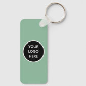 QR Code Zakelijke Logo Professionele Salie Groen Sleutelhanger (Achterkant)