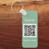 QR Code Zakelijke Logo Professionele Salie Groen Sleutelhanger (Voorkant)