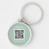 QR Code Zakelijke Logo Professionele Salie Groen Sleutelhanger (Voorkant)