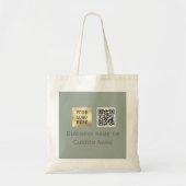QR Code Zakelijke Logo Professionele Salie Groen Tote Bag (Voorkant)