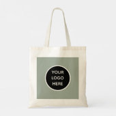 QR Code Zakelijke Logo Professionele Salie Groen Tote Bag (Achterkant)