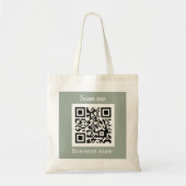 QR Code Zakelijke Logo Professionele Salie Groen Tote Bag (Voorkant)