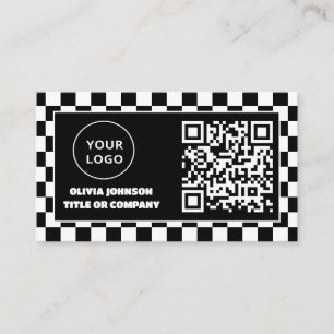 QR Code Zakelijke Logo Zwart Retro Professional Visitekaartje