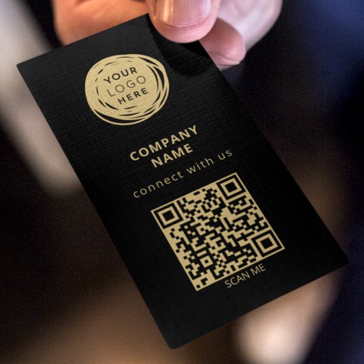 QR Code Zakelijke Logo Zwart Vet Visitekaartje