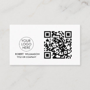 QR Code Zakelijke Logo   Zwart Wit Modern Visitekaartje