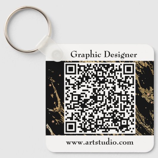 QR-code Zakelijke marketingactie Sleutelhanger (Voorkant)