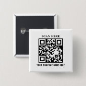 QR-code zakelijke merkpromotieknop Vierkante Button 5,1 Cm (Voorkant /achterkant)
