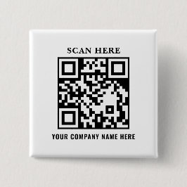 QR-code zakelijke merkpromotieknop Vierkante Button 5,1 Cm
