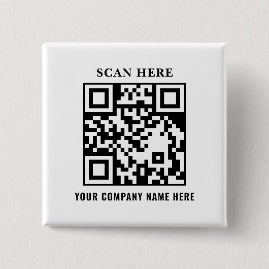 QR-code zakelijke merkpromotieknop Vierkante Button 5,1 Cm (Voorkant)