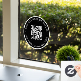 QR-code | Zakelijke Minimale zwart scanbare ronde Raamsticker