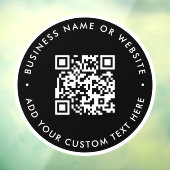 QR-code | Zakelijke Minimale zwart scanbare ronde Raamsticker (Vel 3)