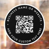 QR-code | Zakelijke Minimale zwart scanbare ronde Raamsticker (Vel 2)