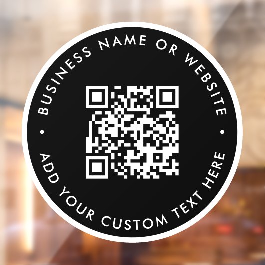 QR-code | Zakelijke Minimale zwart scanbare ronde Raamsticker (Vel 2)