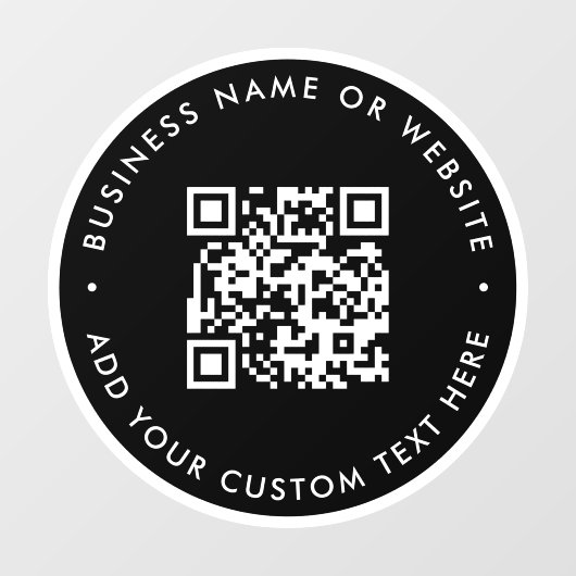 QR-code | Zakelijke Minimale zwart scanbare ronde Raamsticker (Vel)