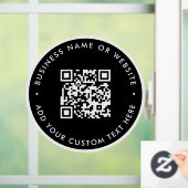 QR-code | Zakelijke Minimale zwart scanbare ronde Raamsticker (Huis)