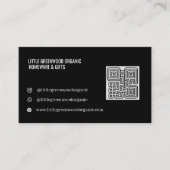 QR Code Zakelijke Pas | Modern Minimalistisch Zwar Visitekaartje (Voorkant)
