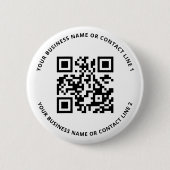 QR-code zakelijke sjabloon wit Ronde Button 5,7 Cm (Voorkant)
