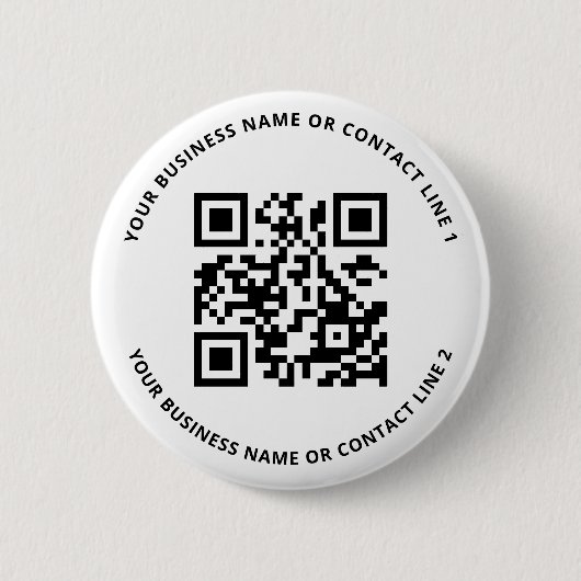 QR-code zakelijke sjabloon wit Ronde Button 5,7 Cm (Voorkant)