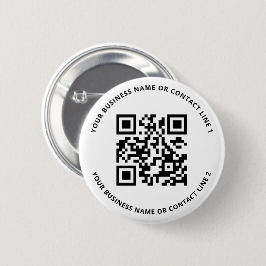 QR-code zakelijke sjabloon wit Ronde Button 5,7 Cm (Voorkant /achterkant)