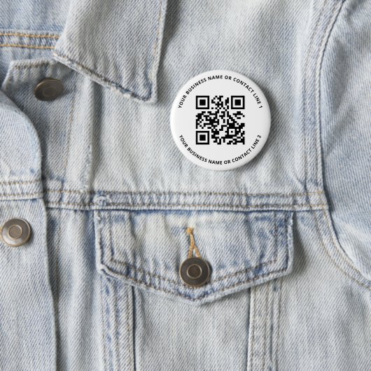 QR-code zakelijke sjabloon wit Ronde Button 5,7 Cm (In situ)