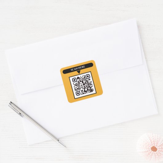 QR Code Zakelijke Square stickers (Envelop)
