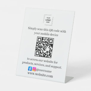 QR-code Zakelijke Tafelblad Promotionele Display B Reclamebord Met Voetstuk