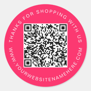 QR-code Zakelijke website naam Diva Roze Ronde Sticker