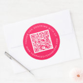 QR-code Zakelijke website naam Diva Roze Ronde Sticker (Envelop)