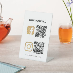 QR Code Zakelijke website Social Media Scan Me Ped Reclamebord Met Voetstuk