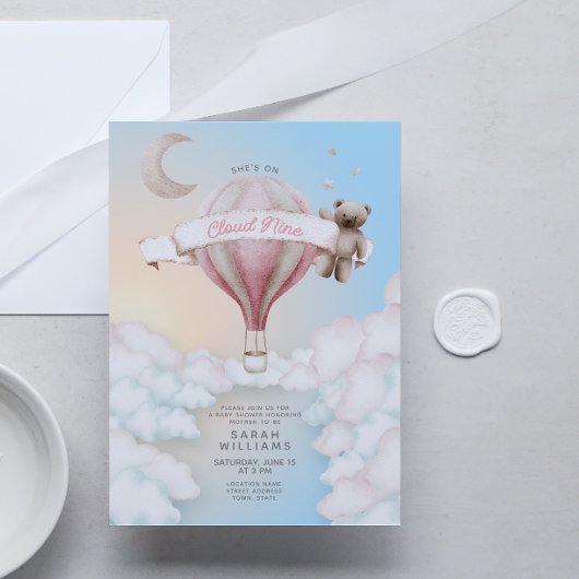 QR-code Ze zit op Cloud Nine Dreamy Baby shower Kaart