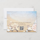 QR Code Zeesterren Schelpen Tropisch Strand Bruilo RSVP Kaartje (Achterkant)