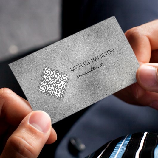 QR Code Zilveren Glans Visitekaartje