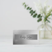 QR CODE zilveren glitter moderne schoonheidssalon Visitekaartje (Staand voorkant)