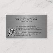 QR CODE zilveren glitter moderne schoonheidssalon Visitekaartje (Achterkant)