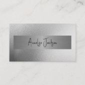 QR CODE zilveren glitter moderne schoonheidssalon Visitekaartje (Voorkant)