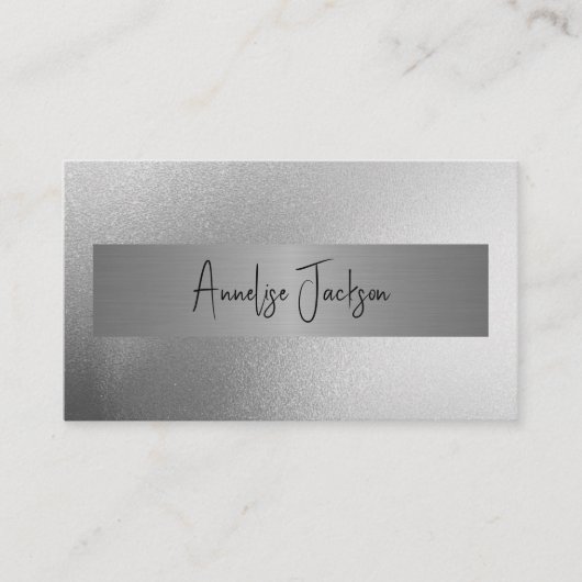 QR CODE zilveren glitter moderne schoonheidssalon Visitekaartje (Voorkant)