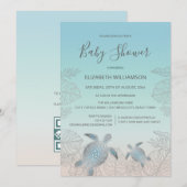 QR Code Zilveren Schildpadden | BABY SHOWER Kaart (Voorkant / Achterkant)