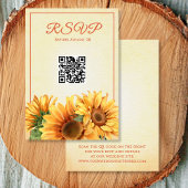 QR code Zonnebloem Huwelijk RSVP Kaart