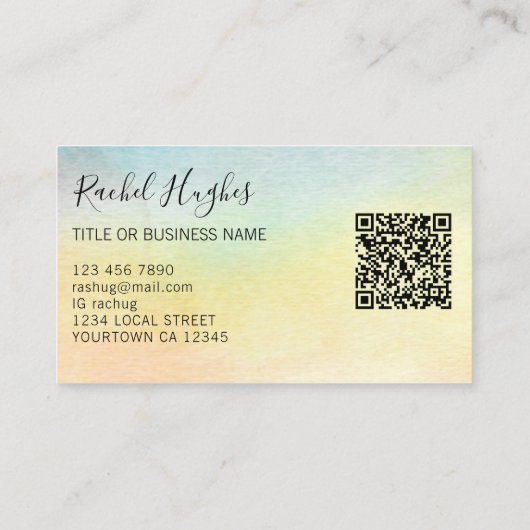 QR-code Zonnebloem Visitekaartje (Achterkant)