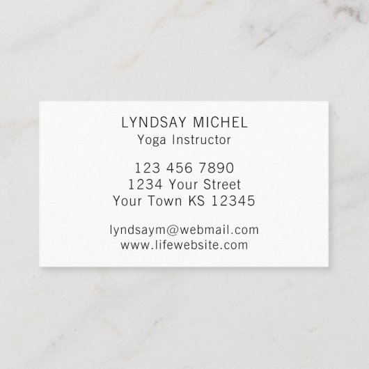 QR Code Zonnebloem Yoga Instructeur Visitekaartje (Achterkant)