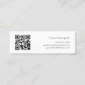 QR-code Zonnebloemen Bloemen Ontwerper Zwart Wit Mini Visitekaartje (Achterkant)