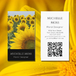 QR code Zonnebloemen Foto Designer Modern Floral Visitekaartje