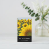 QR code Zonnebloemen Foto Designer Modern Floral Visitekaartje (Staand voorkant)